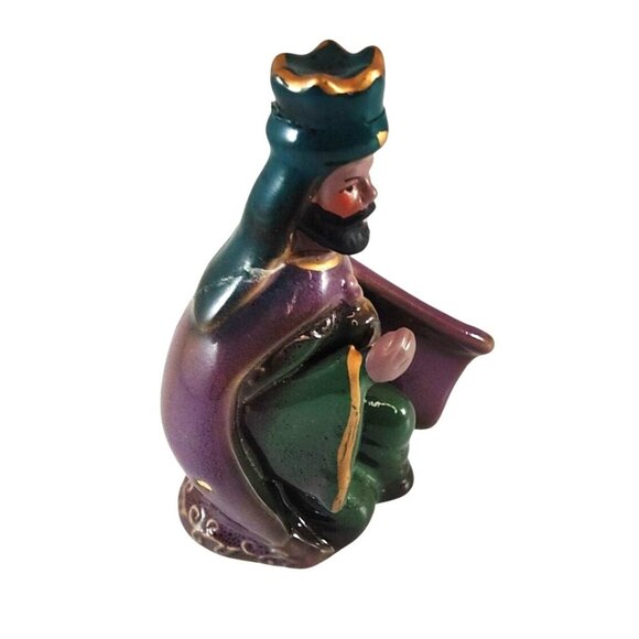 Ceramic Nativity Scene Figurines (9) Hand Painted-Joseph Was Broken & Reglued - Picture 14 of 15